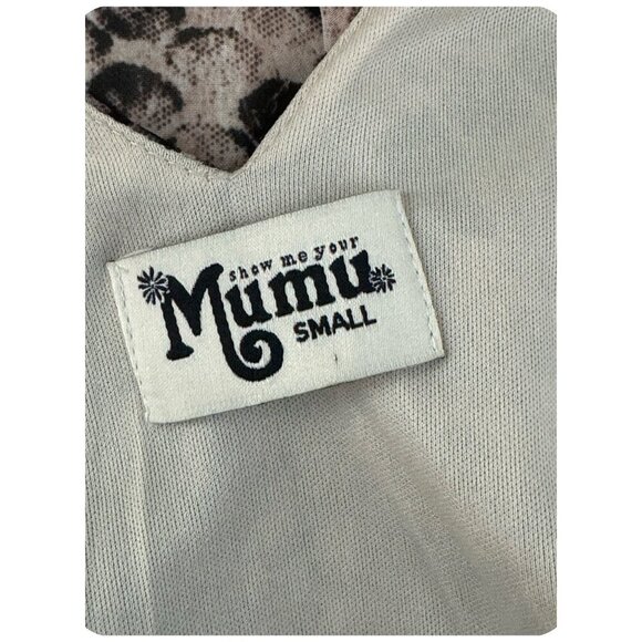 Show Me Your MuMu Joni Flow Python Print Mini Dress Long Sleeves Women's SZ Sm - Picture 3 of 12